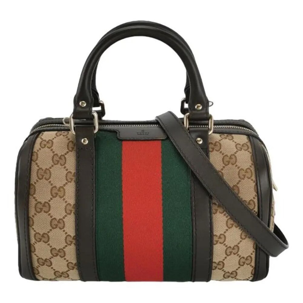 Gucci Vintage Web Boston Bag GG Canvas
